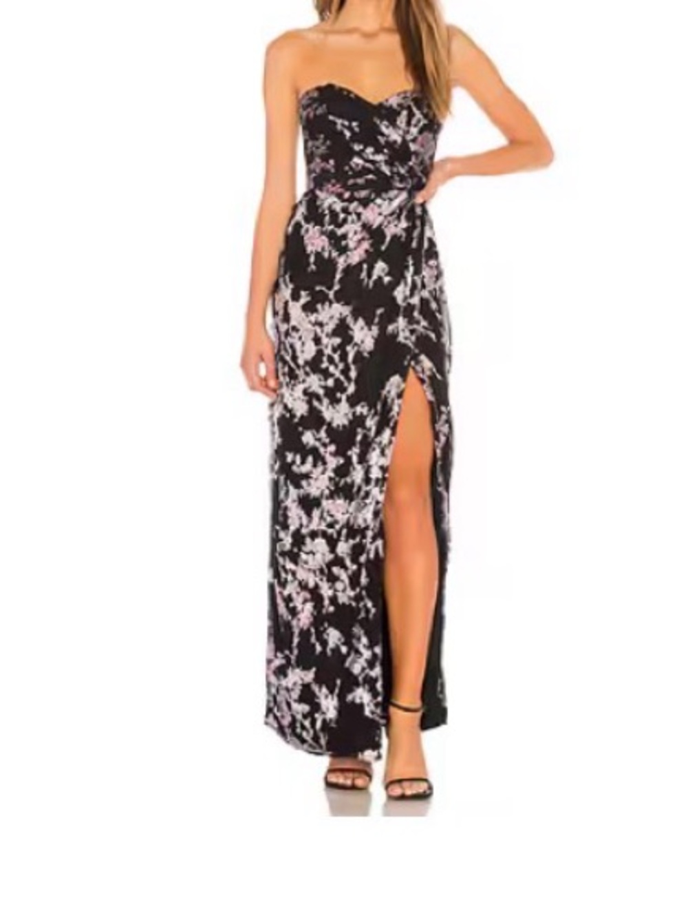 Chrissy Teigen x REVOLVE Black Strapless Floral Strapless Gown
